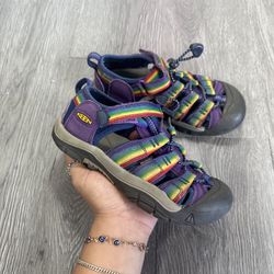 Keen Kids Size 1 Rainbow Purple Adjustable Hiking Water Sandals