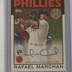 Rafael Marchan 2021 Topps Update 1986 On Card Auto Phillies #86B-RM Signed