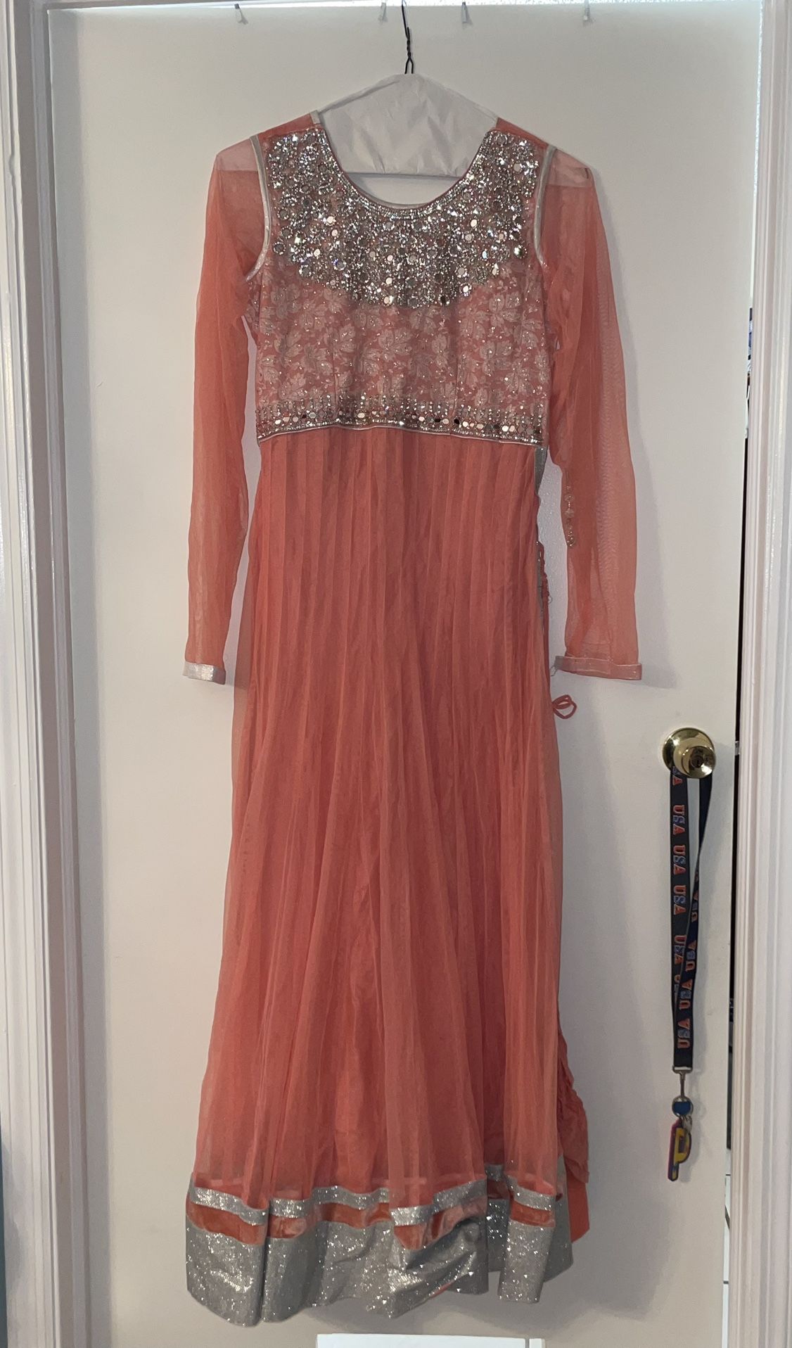 Salmon Pink Anarkali Suit