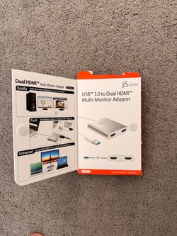 j5create USB 3.0 to Dual HDMI Multi-Monitor Adapter