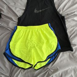 Nike Running Top And Shorts Medium