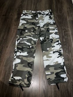 White Gray Black Camo Snow Pants