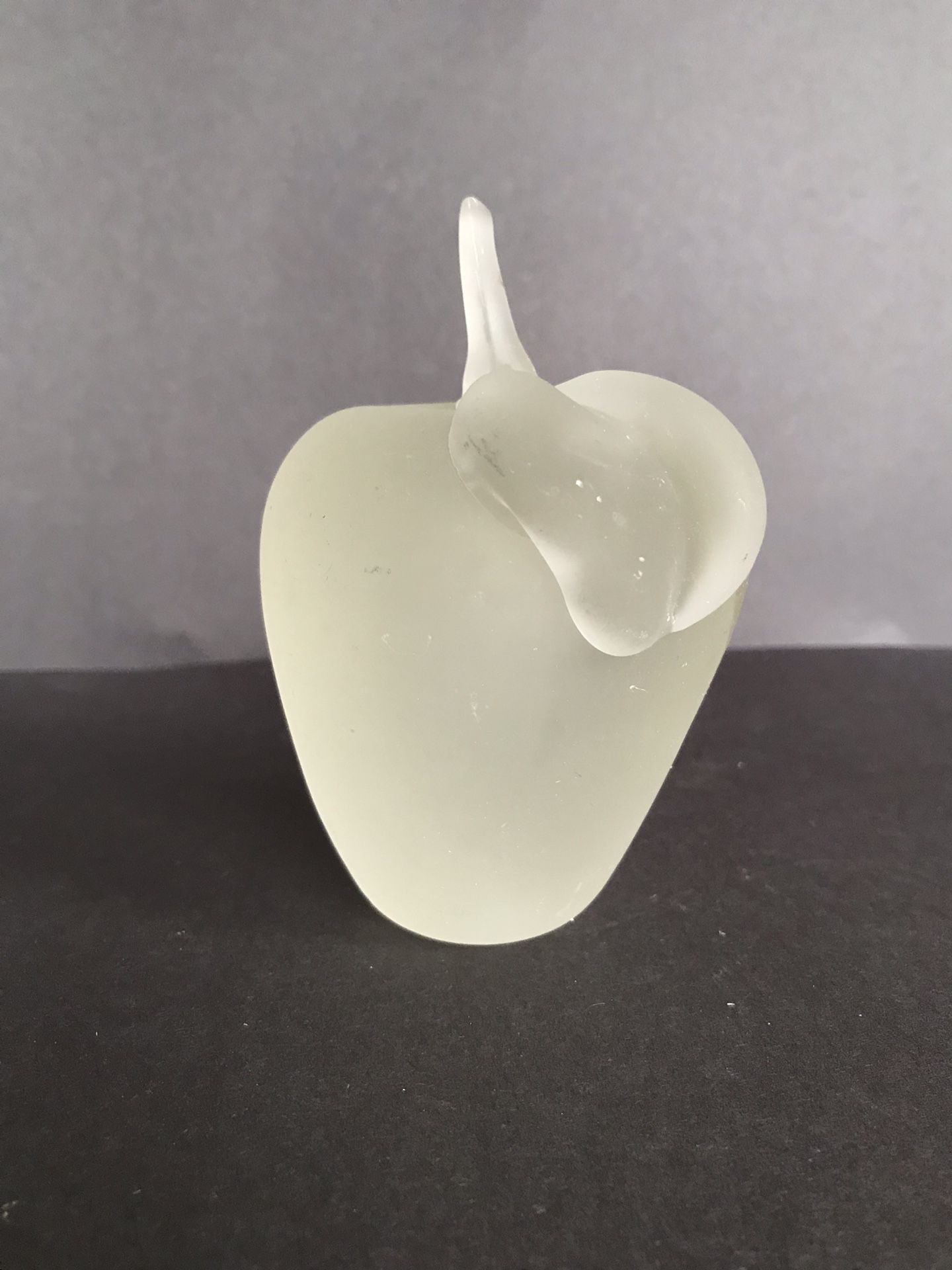frosted glass apple paperweight