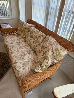 Rattan Couch, Chair, Table (Free)