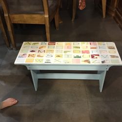 ABC Light Blue Bench For Toddler Ages