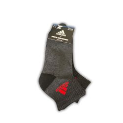 3 Pair Adidas Men's Cushioned Aeroready Quarter Socks,  6-12, Black/Gray New