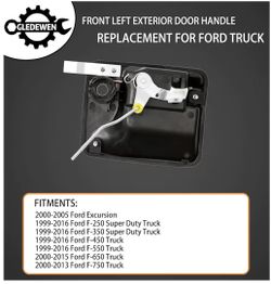 Exterior Door Handle, Front Driver Side, Compatible with 1 Ford F-250/F-350/F-450/F-550 Super Duty/Ford Excursion & More, Outside Lef