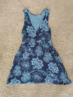 Knox Rose Blue Floral Sleeveless Dress Size L
