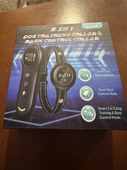 2 In 1 Dog Training Collar And Bark Control Collar Open Box 
