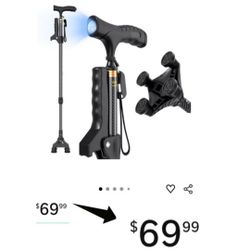 🚶‍➡️Walking  CANE 🚶CARBON FIBER, ADJUSTABLE W/LIGHT🔦
