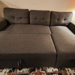  Sectional Sofa with Storage & Extendable Sleeping Space