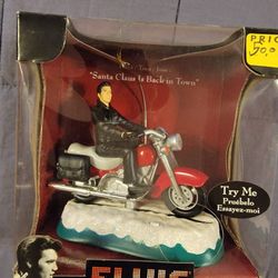 Santa's Best Elvis Presley Musical Motorcycle Christmas Ornament Figurine




