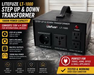 1000VA Step Up & Down Transformer 110V / 220V Voltage Converter