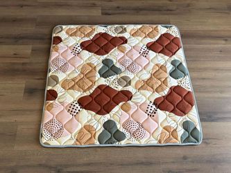 Boho baby play mat with foam padding 47"x47"