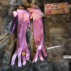 Girl Disney Princess Polyester Gloves With Cameo Ring