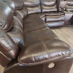 New power sectional with three power recliners on sale now don't miss