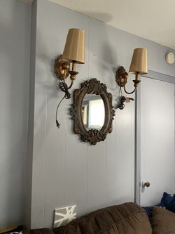 Mirror and lamps