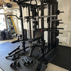 Smith Machine 500 | Adjustable Bench | 245lb Cast Iron Olympic Weights | 7ft Olympic Bar | Fitness | Gym Equipment | FREE DELIVERY/INSTALLATION 🚚 🛠️