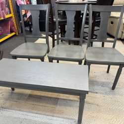 Grey Wood Chair $25 Each Bench $39