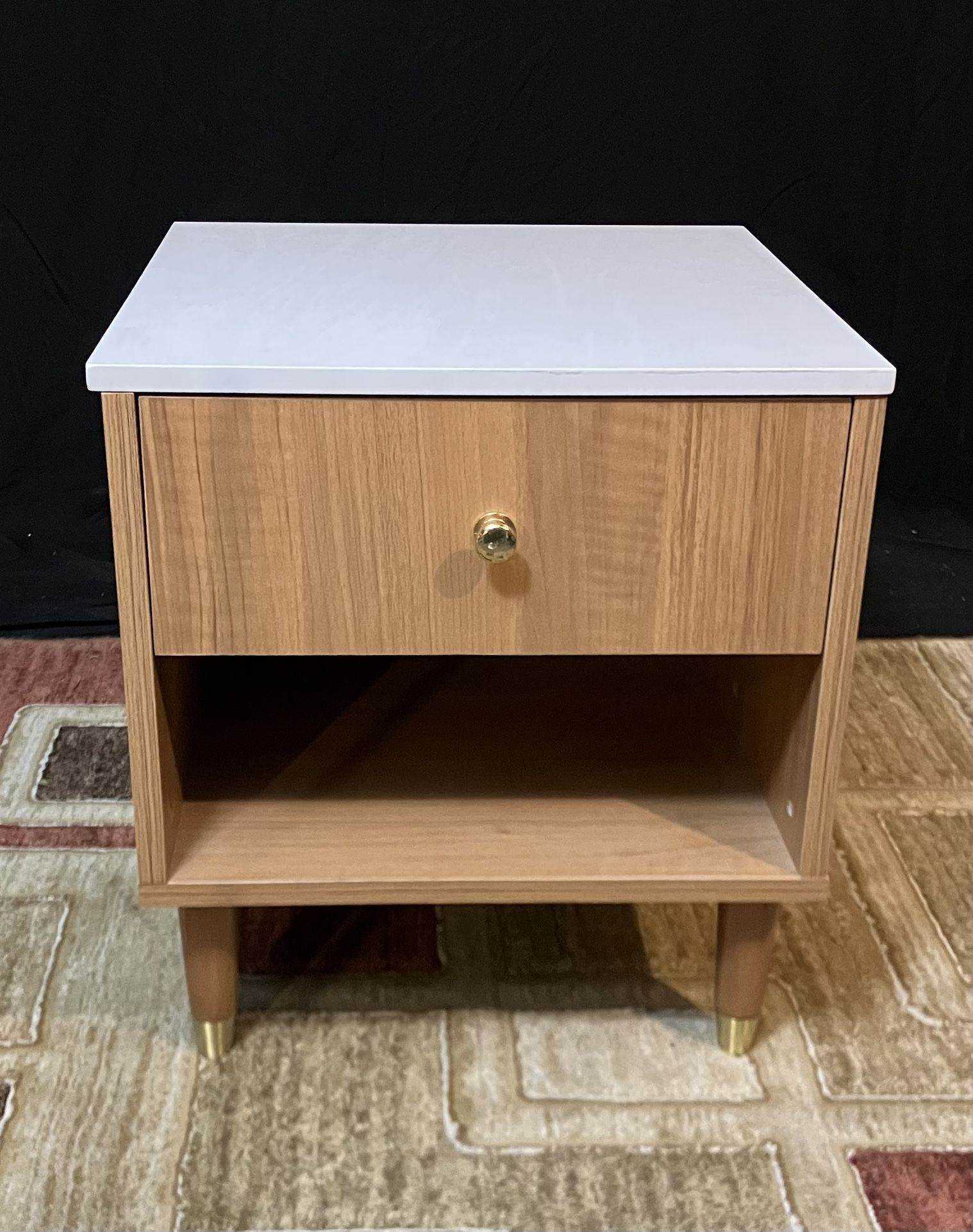 Marble-Top End Table/Nightstand
