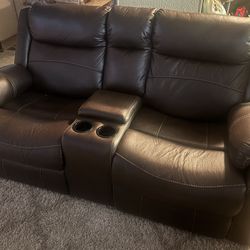 2 Dark Brown Recliners 