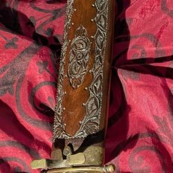 Vintage Fork & Knife In Wooden & Metal Case 