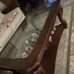 Antique Glass Coffee Table 