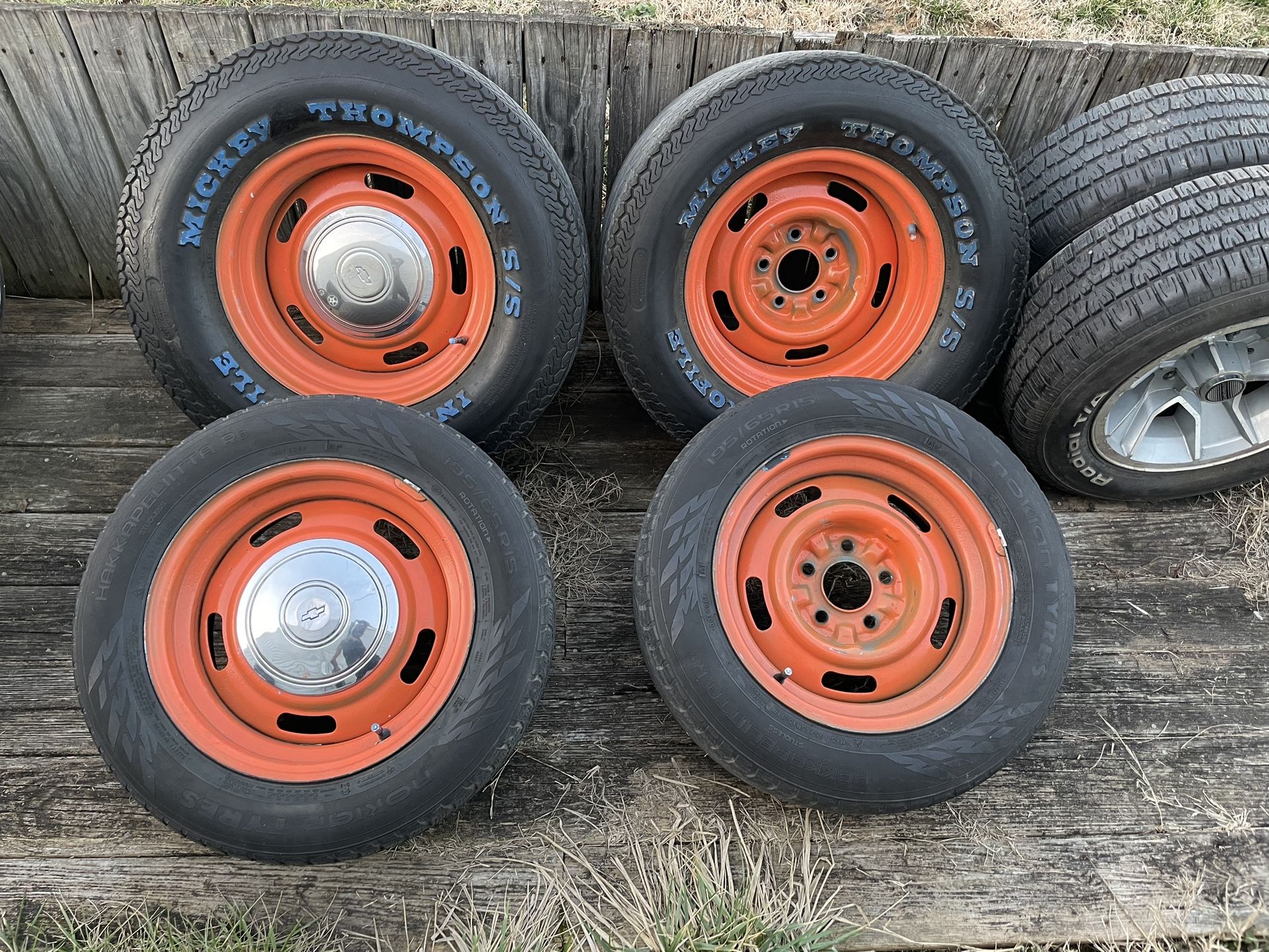 15” Chevy Rally Wheels And Tires