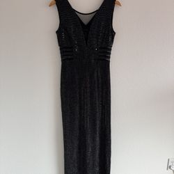 Size 4 / Medium Alex B Long Black Sparkly Sequin Dress