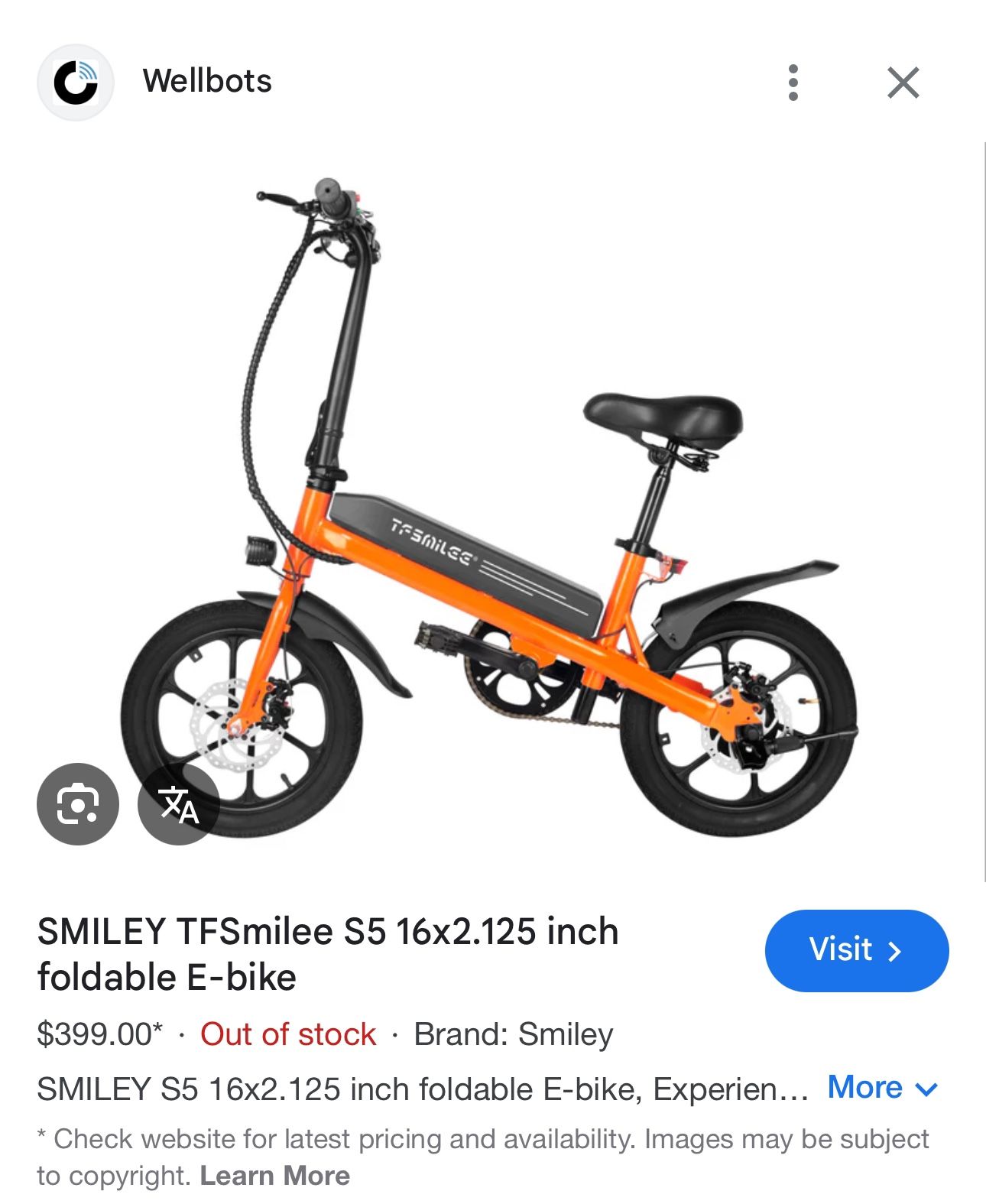 E-bike Tfs Smilee S5 (For Repair Or Parts)