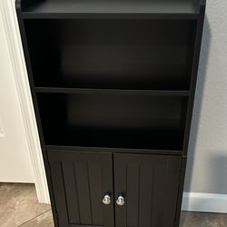 (NEW) Small Black Bathroom Storage Cabinet