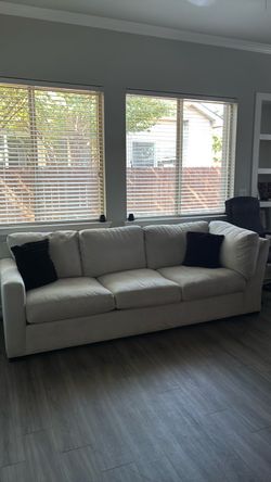 Off White 3-Seat Upholstered Sofa