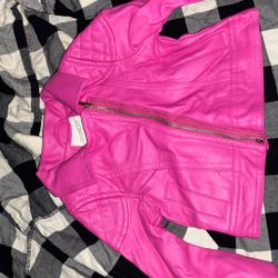 Pink Hot Leather Jacket For 1yo Little Princess 