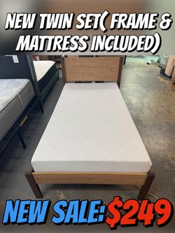 NEW TWIN SET( FRAME & MATTRESS INCLUDED)