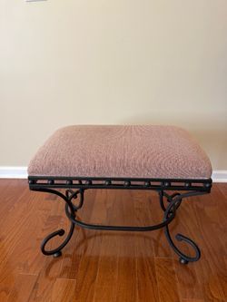 Decorative Wrought Iron Base Ottoman