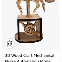 3 D Wood Craft Mechanical Automation Horse 