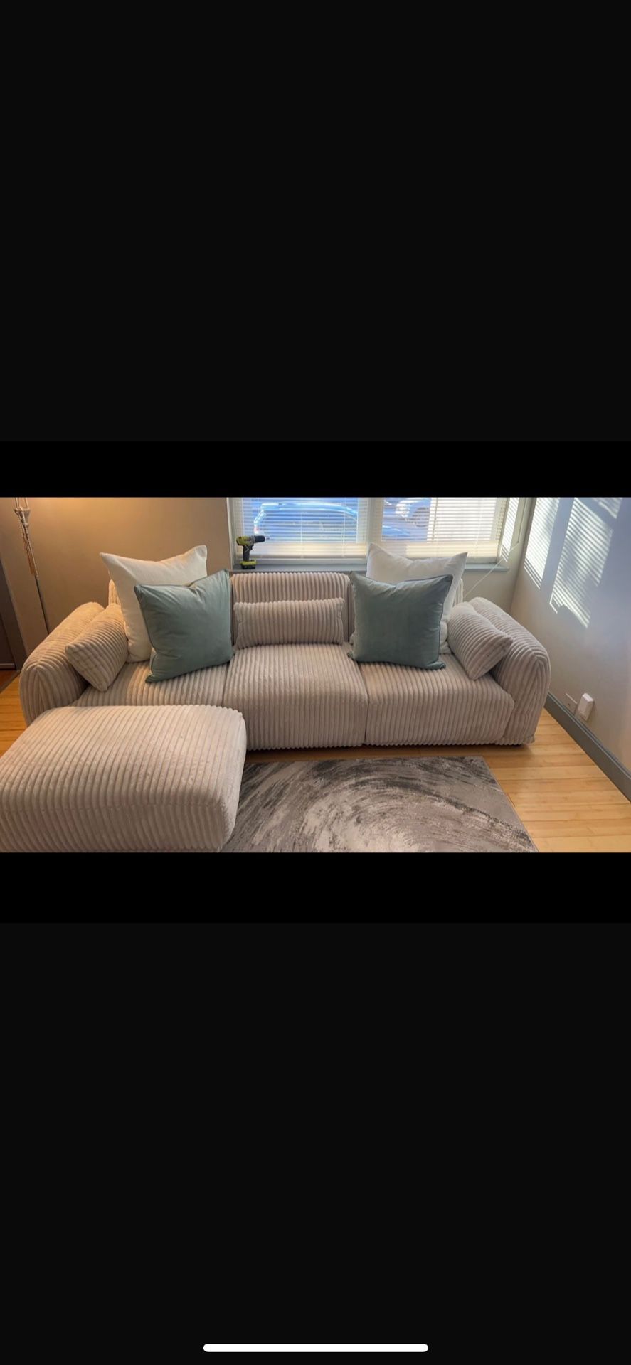 Sectional With Ottoman And Pillows