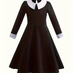 Wednesday Adam’s Halloween costume For Girls Size 140 (8-10) Years With Wig