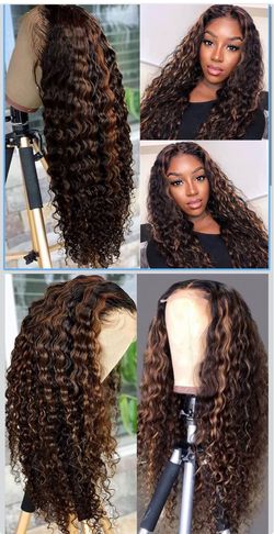 🔥Brand new🔥 26 Inch Highlight Ombre Lace Front Wig Human Hair