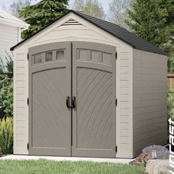 Vista 7 ft. W x 7 ft. D Plastic Resin Storage Shed with Floor