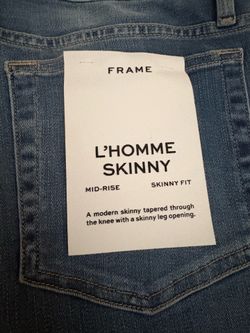BNWT FRAME L'Homme Skinny Jeans Medium Blue Wash Size 32