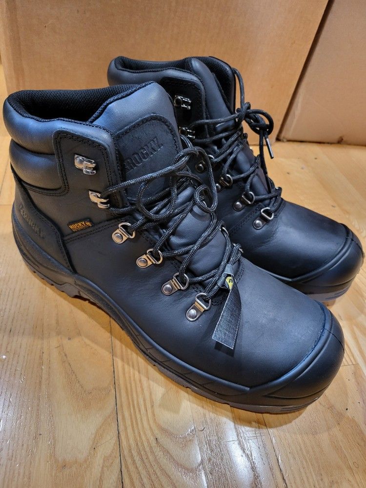 Rocky Men's Composite Toe Waterproof Industrial and Construction Work Boot, Black 11 M