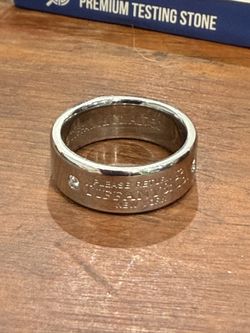 Tiffany & Co 18k 750k White Gold, with Diamonds. Size 5.5 Gold is almost $3400 oz, acid tested. Pass