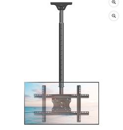 MOUNT PRO Ceiling TV Mount for Most 37-75 Inch TVs, 56.9" Height Adjustable Full Motion Ceiling Mount for Flat or Sloped Roof, Holds up to 99 lbs, Max