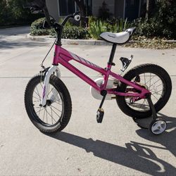 Pink Toddler to Big Kids Bicycle with training wheels 