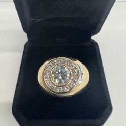 14kyg Mans Cast Halo Style Diamond Ring