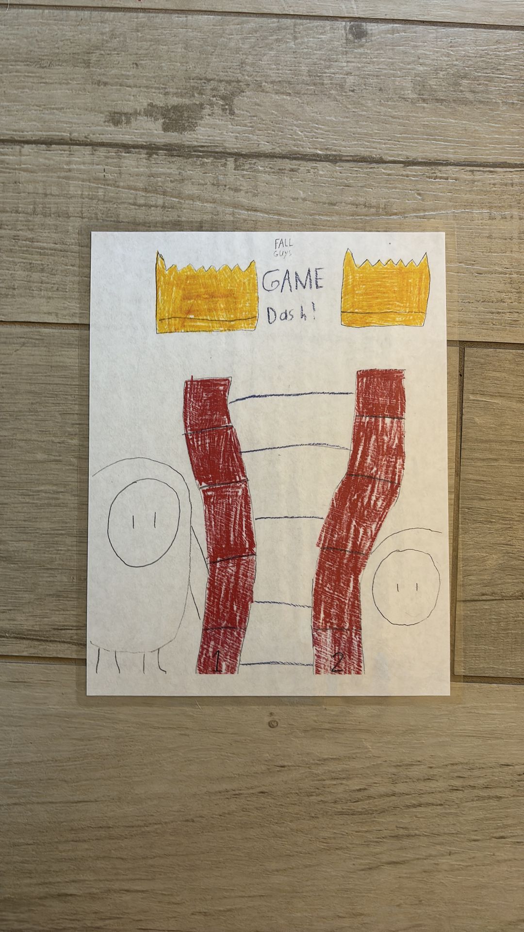 A fall guys board game, Game Dash! Laminated