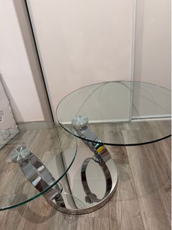 Glass round table expandable