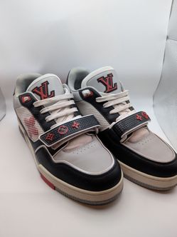 Louis Vuitton LV Trainer Strap Sneakers Black Red Grey BM0159 Men Size LV 9 / US 10