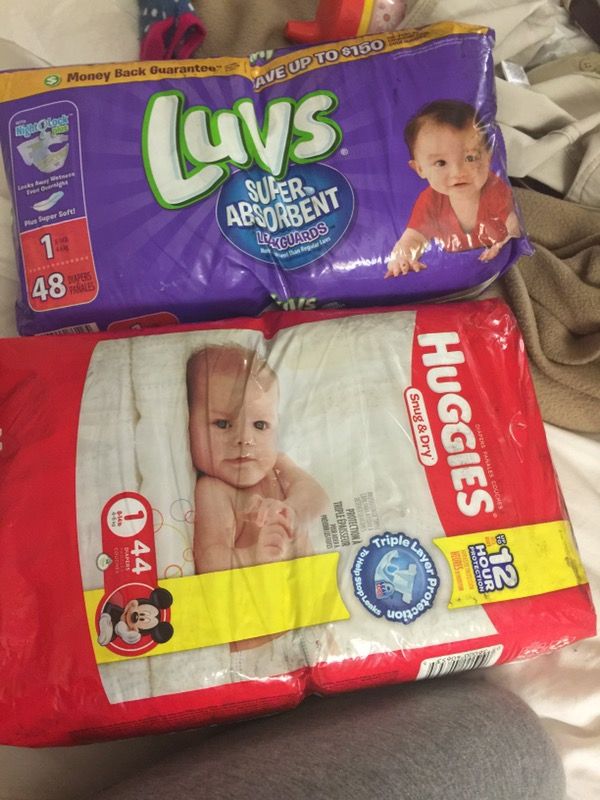 Diapers/Pampers Huggins/Luvs Both Size 1